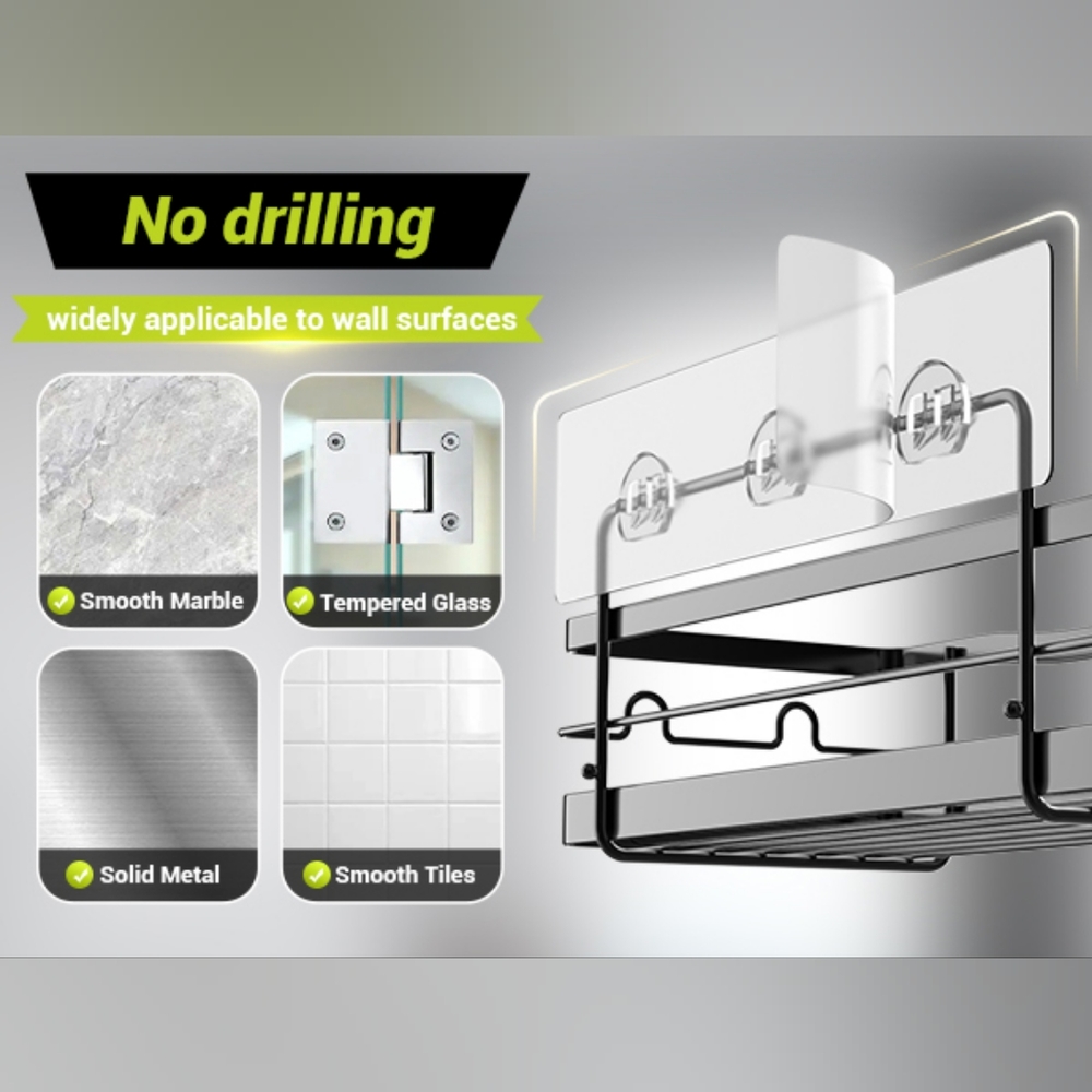 Multi-Purpose Rack - Shower Caddy/Kitchen Spice Rack + Towel Holder - Picture 10 of 11